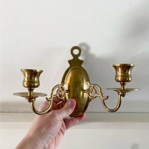 Vintage Brass Wall Sconce Candle Holder